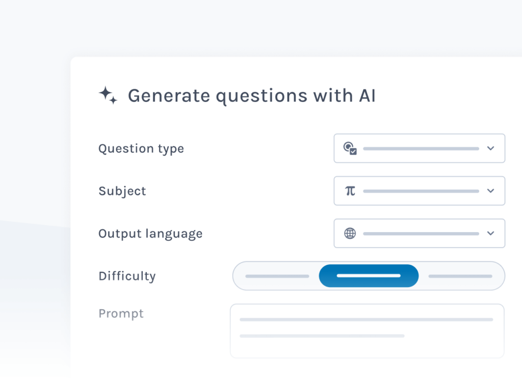 Generate questions with AI