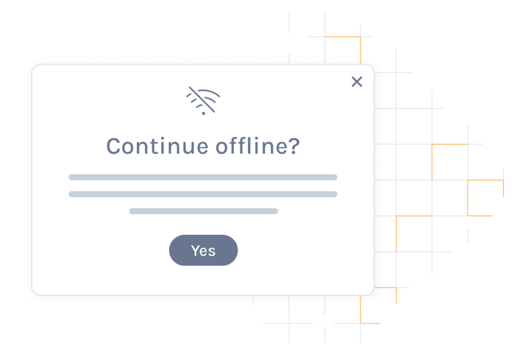 Illustration of continuing an exam offline on Exam.net