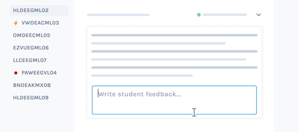 Write student feedback