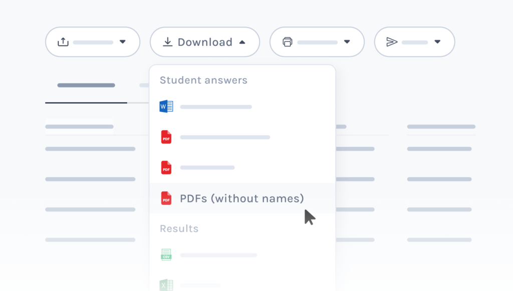 Download results without student names