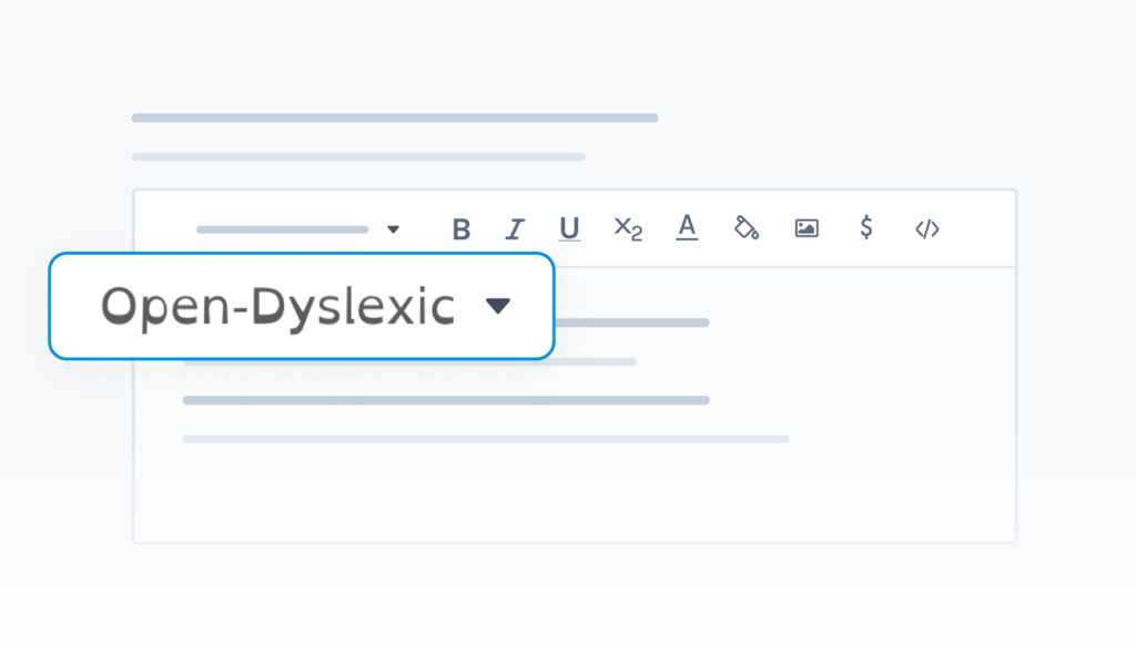 Dyslexic font