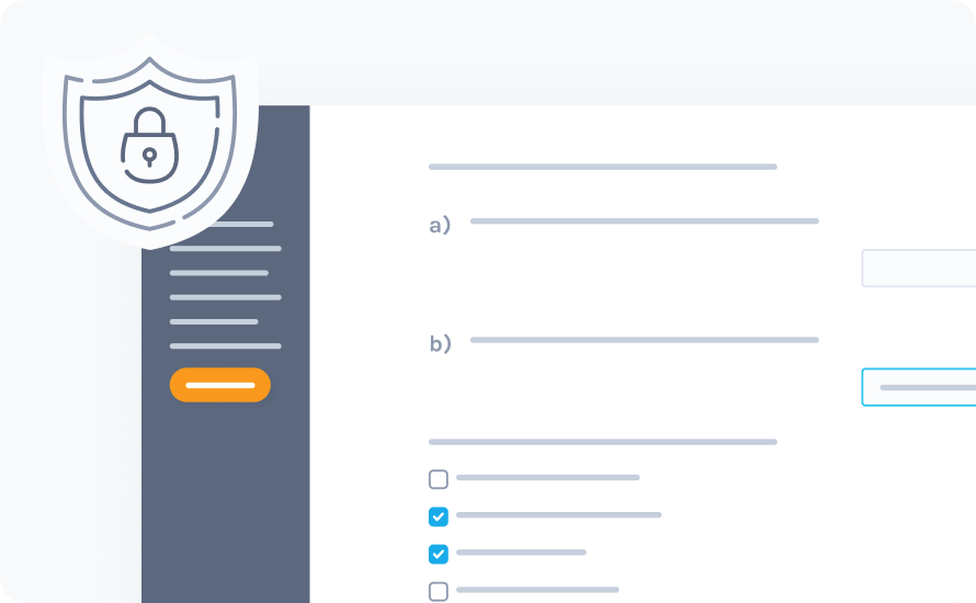 Illustrative interface of the high security mode in Exam.net