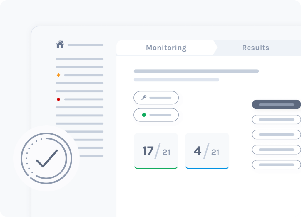 Decorative illustration of the Exam.net user interface when monitoring an exam